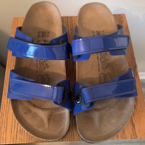 Birki’s by Birkenstock Sandals, Pre-Owned, 2 Straps, Royal Blue, Like New, sz 37 - Picture 1 of 3